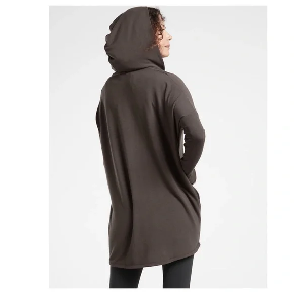 Athleta Purana Wrap Sweatshirt // Walnut Brown - Picture 3 of 8